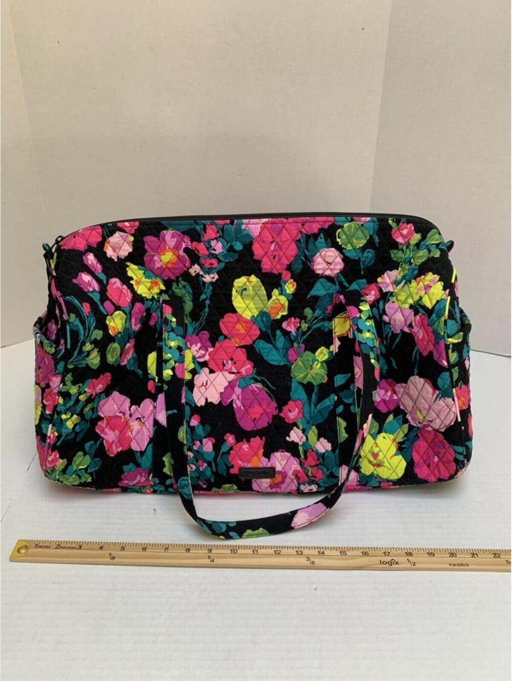 Vera Bradley Large Duffle Traveler Bag Hilo Meadow Pattern